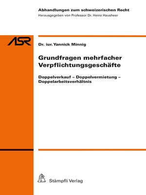 cover image of Grundfragen mehrfacher Verpflichtungsgeschäfte
